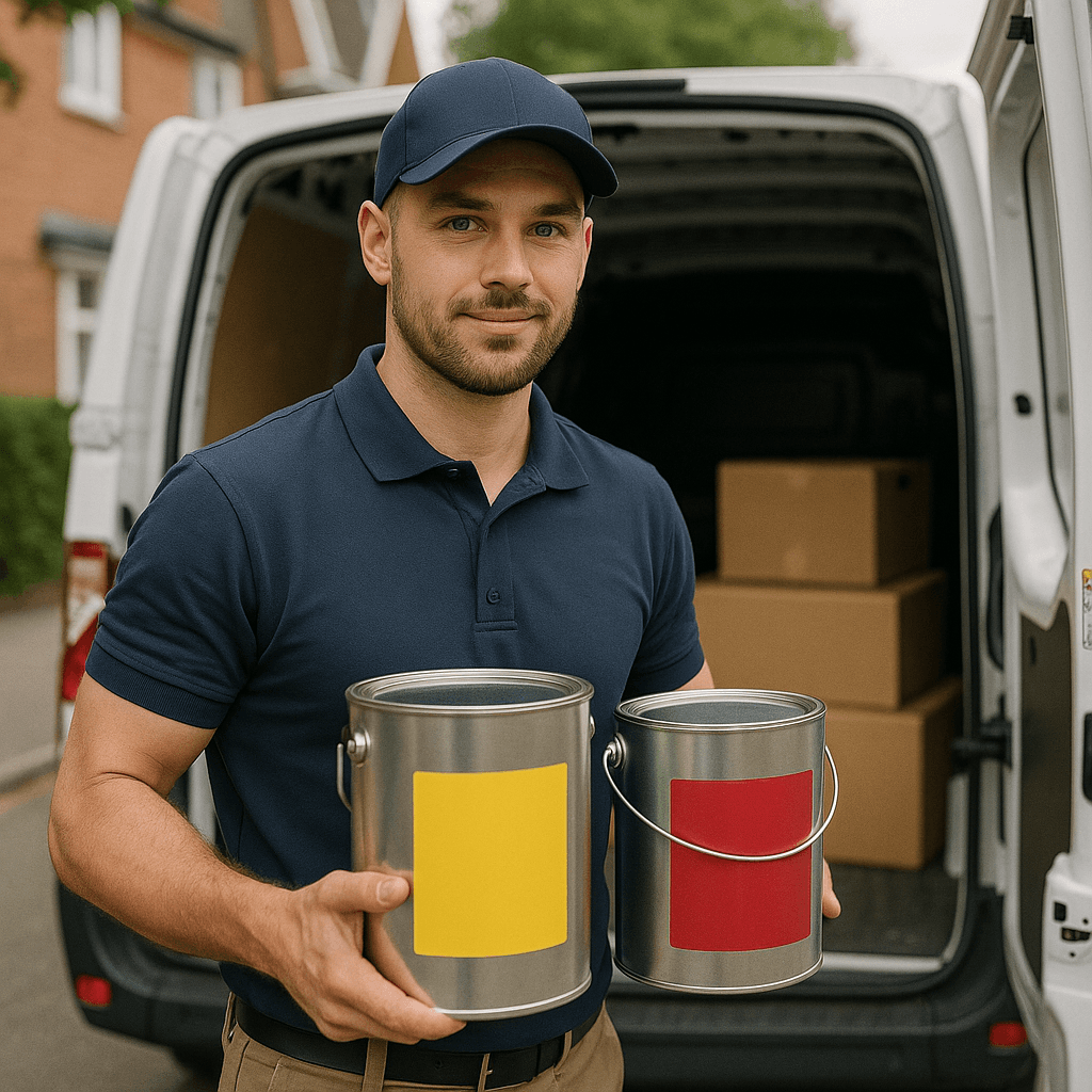 Fast paint delivery truck